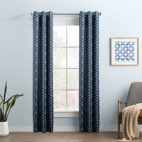 Wayfair Basics Chevron Blackout Thermal Grommet Single Curtain Panel